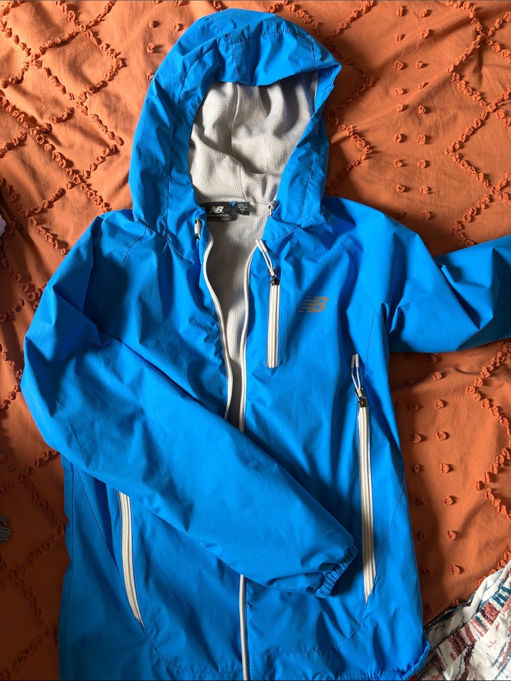 New Balance Bright Blue Hooded Rain Jacket for Kids